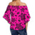 Polynesian Turtle Palm And Sea Pebbles Pink Hawaii Women's Off Shoulder Wrap Waist Top - Polynesian Pride