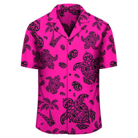 Polynesian Turtle Palm And Sea Pebbles Pink Hawaiian Shirt - Polynesian Pride