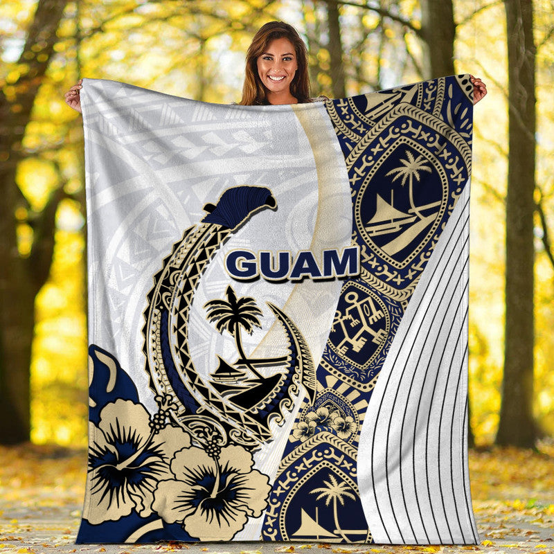Guam Fish Hook Premium Blanket White Style LT6 - Polynesian Pride