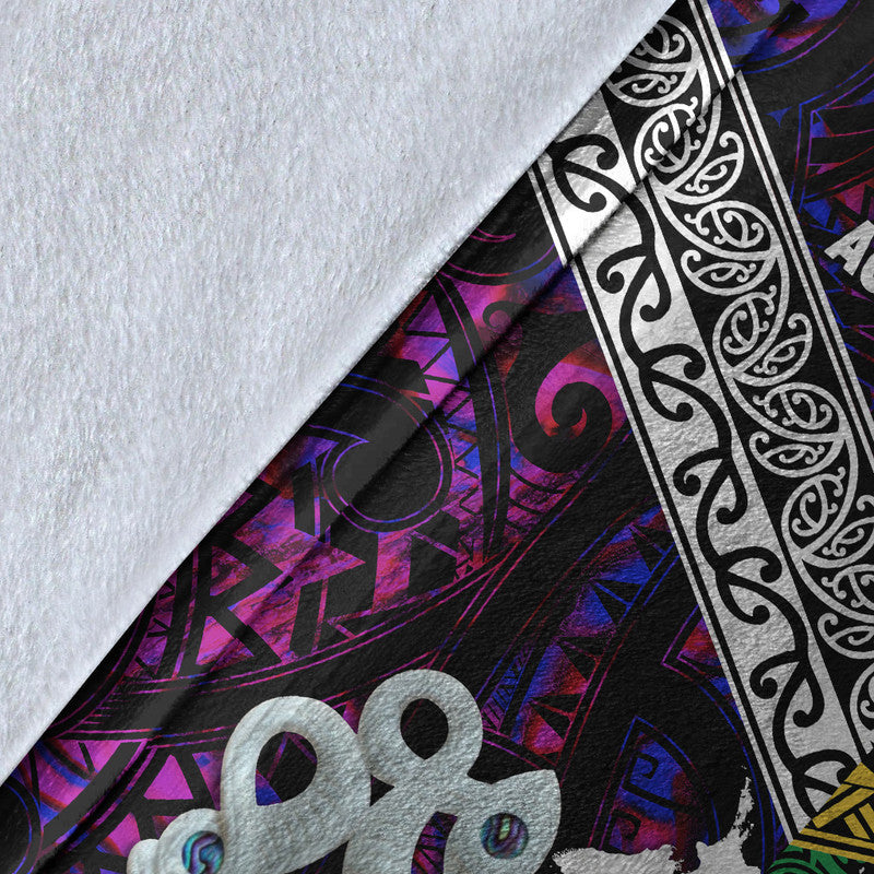 New Zealand And Vanuatu Premium Blanket Together - Purple LT8 - Polynesian Pride