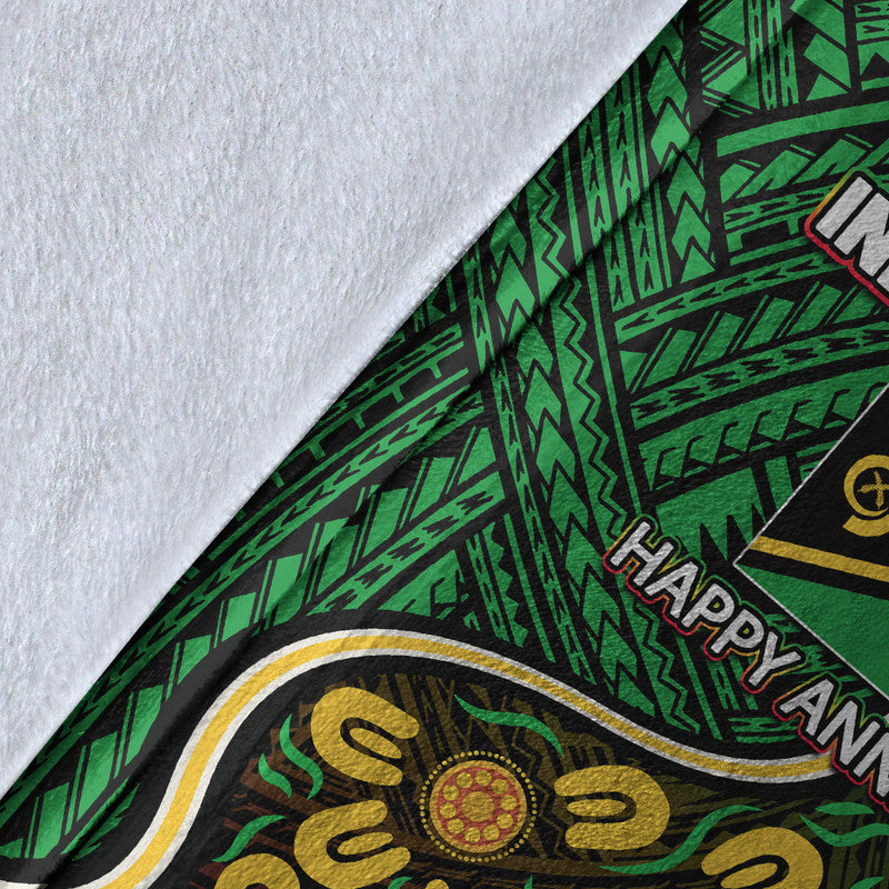 Vanuatu Mix Aboriginal Happy Independence Day Premium Blanket LT6 - Polynesian Pride