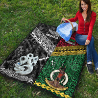 New Zealand And Vanuatu Premium Quilt Together - Black LT8 - Polynesian Pride