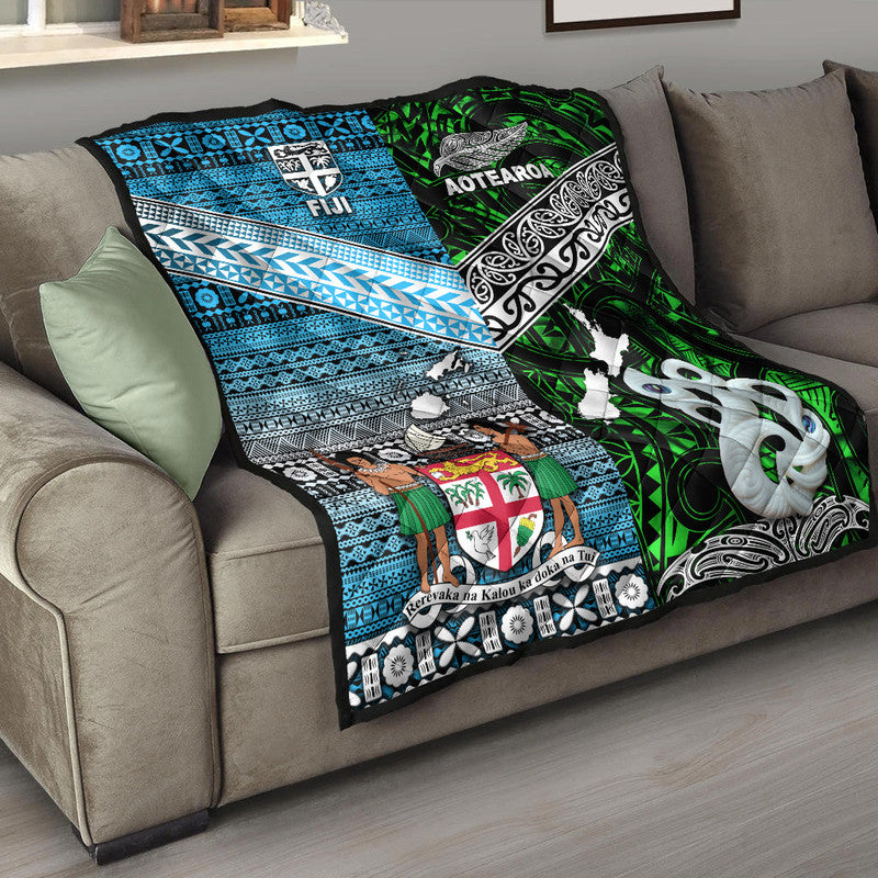 New Zealand And Fiji Premium Quilt Together - Green LT8 - Polynesian Pride