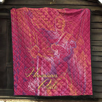 Hawaii Premium Quilt - King Of Hawaii With Hawaiian Girls Pink Version - Polynesian Pride