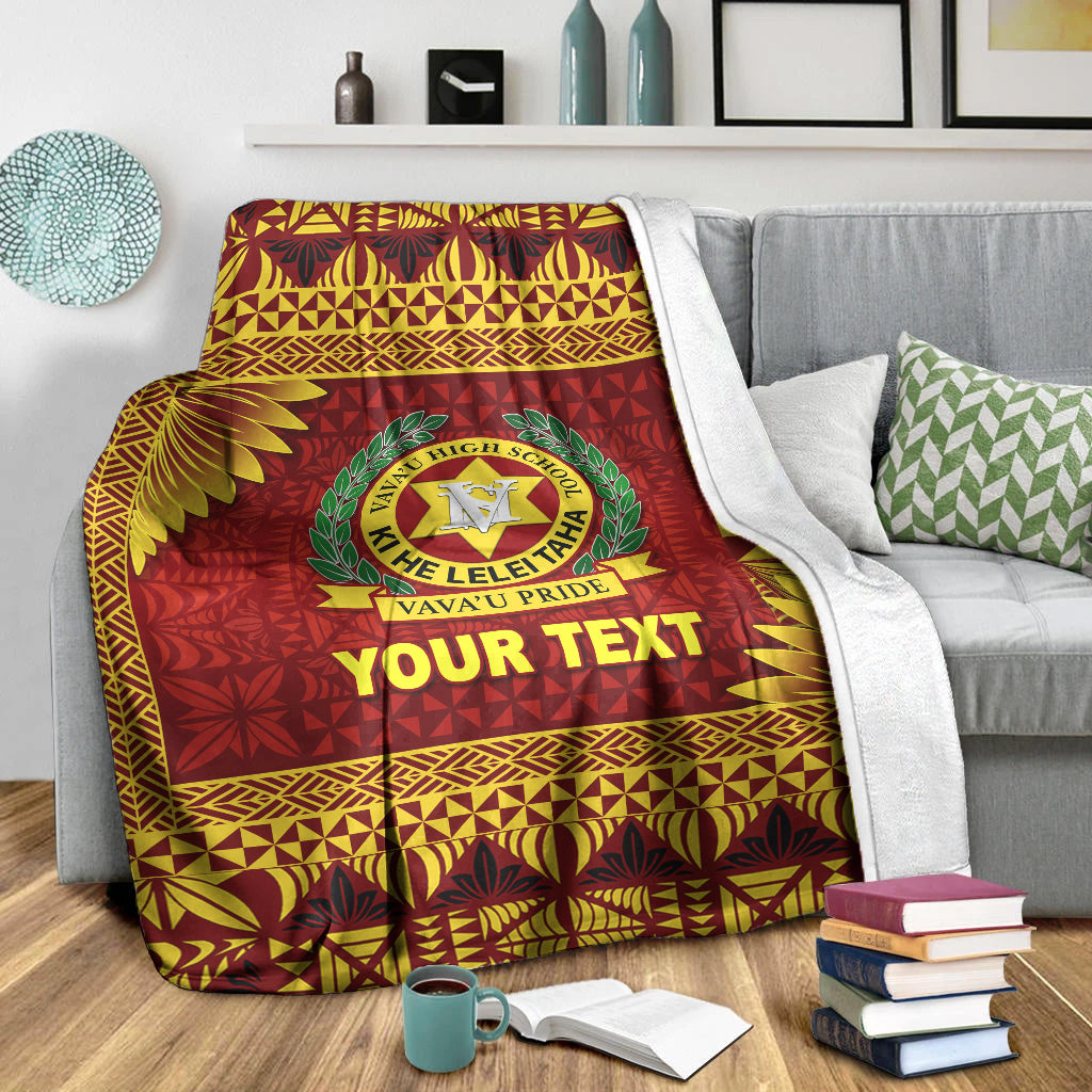 (Custom Personalised) Tonga Vava'u High School Premium Blanket Simplified Version - Maroon LT8 - Polynesian Pride