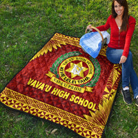 Tonga Vava'u High School Premium Quilt Simplified Version - Maroon LT8 - Polynesian Pride