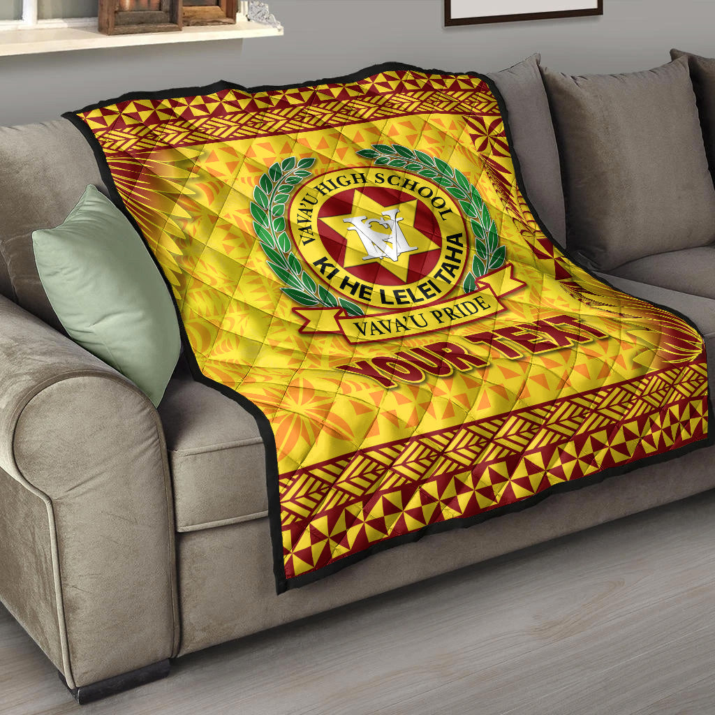 (Custom Personalised) Tonga Vava'u High School Premium Quilt Simplified Version - Gold LT8 - Polynesian Pride