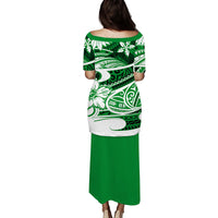 Polynesian Tribal Puletasi Dress Green LT6 - Polynesian Pride