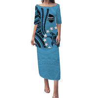 Cook Islands Mauke Polynesian Puletasi Dress LT6 Women Blue - Polynesian Pride