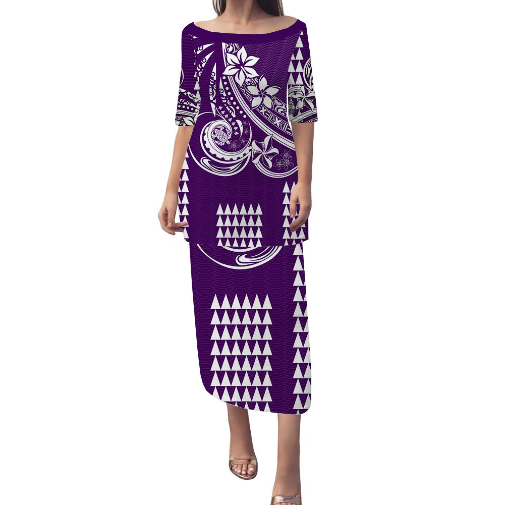 Kakau Hawaiian Polynesian Puletasi Dress Purple LT6 Women Purple - Polynesian Pride