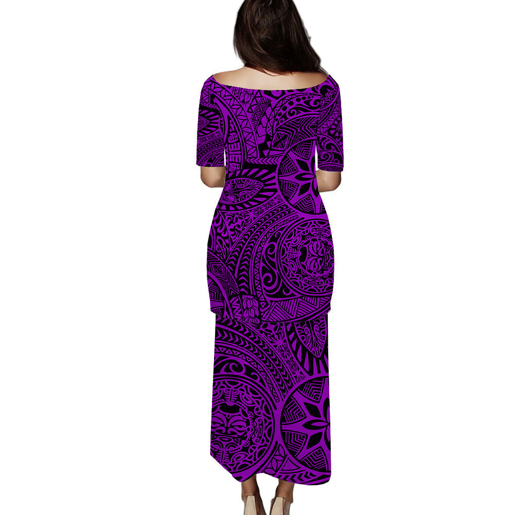 (Custom Personalised) Polynesian Puletasi Dress Tapa Tribal Tattoo Vintage Ver.04 LT14 - Polynesian Pride