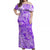 Polynesian Off Shoulder Long Dress Tapa Plumeria Style - Purple LT7 Women Purple - Polynesian Pride