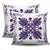 Hawaiian Quilt Maui Plant And Hibiscus Pattern Pillow Covers - Purple White - AH - Polynesian Pride