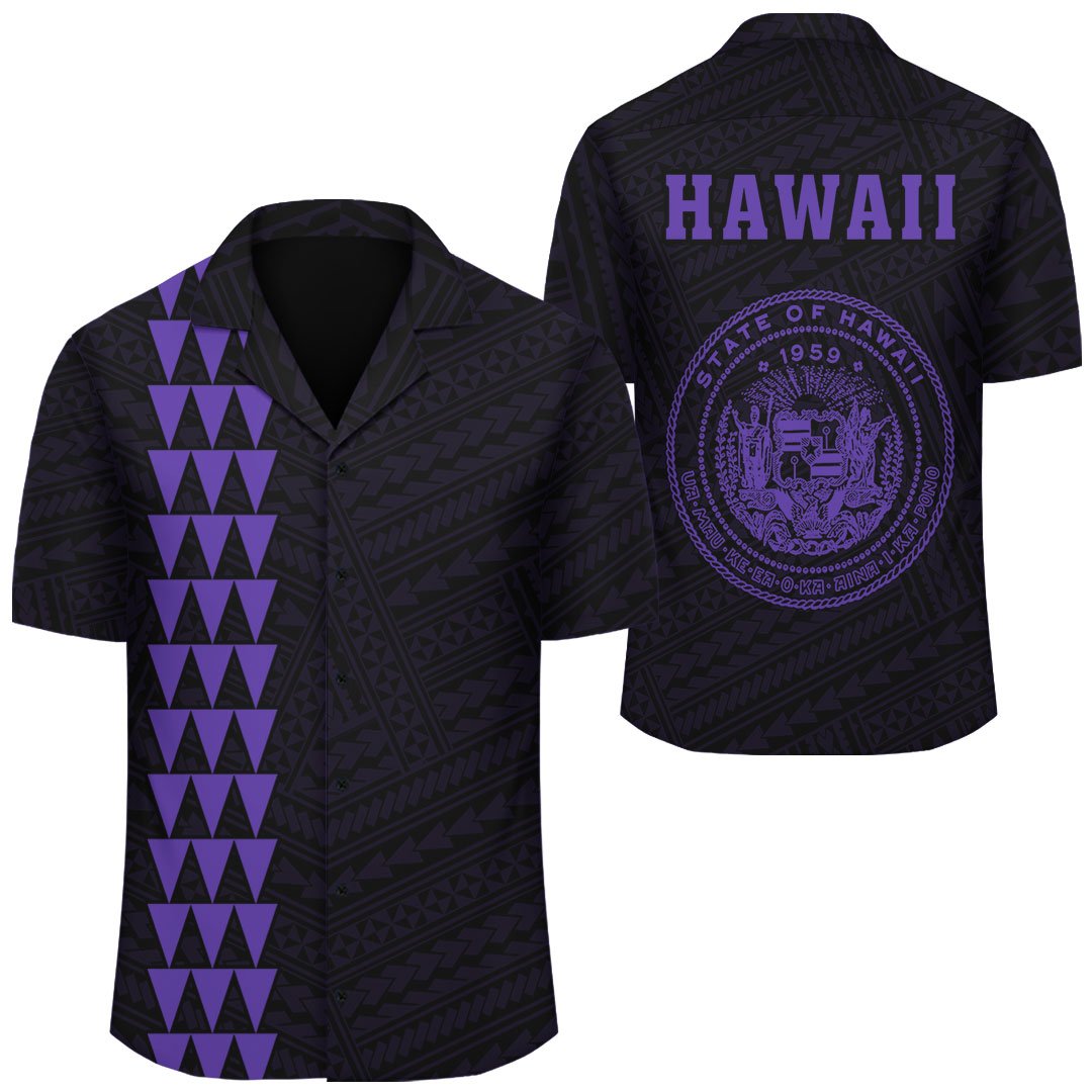 Kakau Polynesian Coat Of Arms Hawaii Shirt - Purple Unisex Purple - Polynesian Pride