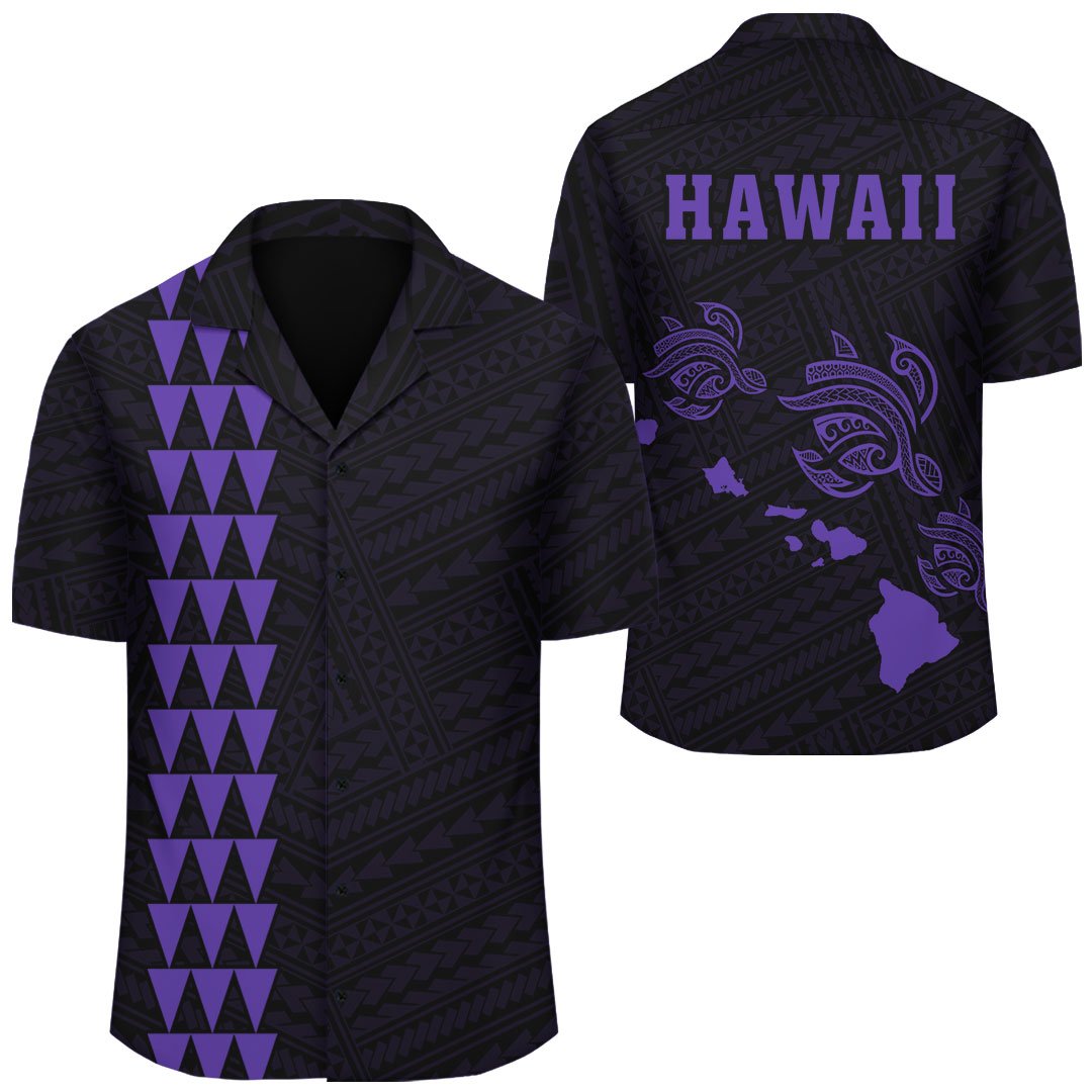 Kakau Polynesian Three Turtles Map Hawaii Shirt - Purple Unisex Purple - Polynesian Pride