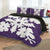 Hawaiian Royal Pattern Quilt Bed Set - Purple - K1 Style - AH - Polynesian Pride