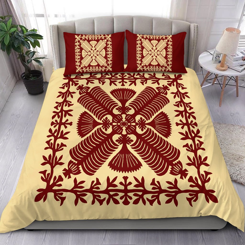 Hawaii Bedding Set - Queen Kapi'olani's Quilting Style Bedding Set AH - Polynesian Pride