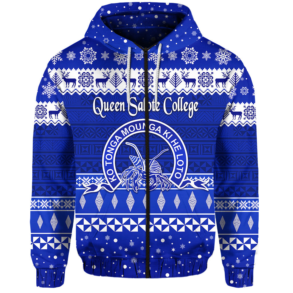 Custom Queen Salote College Christmas Zip Hoodie Simple Style LT8 - Polynesian Pride