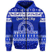 Custom Queen Salote College Christmas Zip Hoodie Simple Style LT8 - Polynesian Pride
