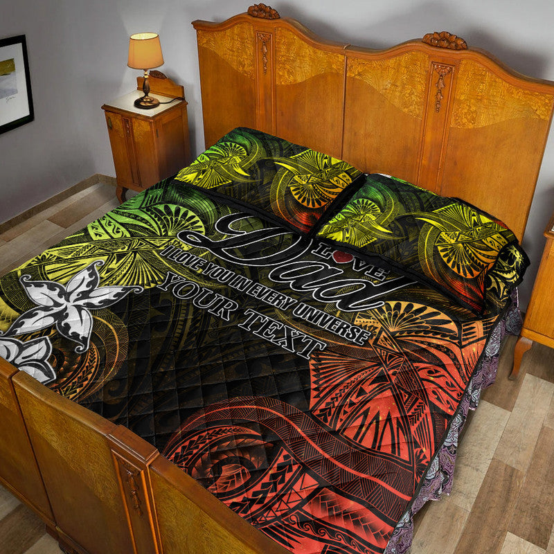 (Custom Personalised) Polynesian Fathers Day Quilt Bed Set I Love You In Every Universe - Reggae LT8 - Polynesian Pride
