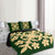 Hawaiian Royal Pattern Quilt Bed Set - Green - C2 Style - AH - Polynesian Pride