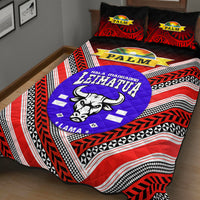Mate Ma'a Tonga Quilt Bed Set Leimatu'a Bulls Creative Style - Red NO.1 LT8 - Polynesian Pride