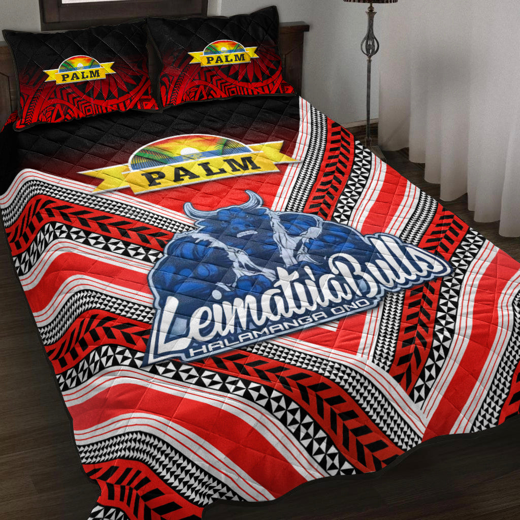 Mate Ma'a Tonga Quilt Bed Set Leimatu'a Bulls Creative Style - Red LT8 Red - Polynesian Pride