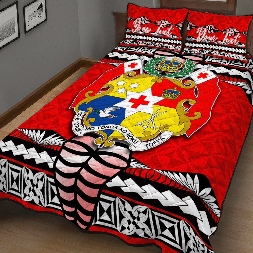 (Custom Personalised) Tonga Ngatu Quilt Bed Set Red Style LT6 - Polynesian Pride