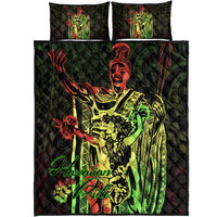 Hawaii Quilt Bed Set - King Of Hawaii With Hawaiian Girls Reggae Version - Polynesian Pride