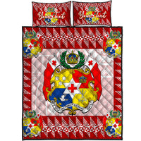 (Custom Personalised) Tonga Quilt Bed Set Red Style No.2 LT6 - Polynesian Pride