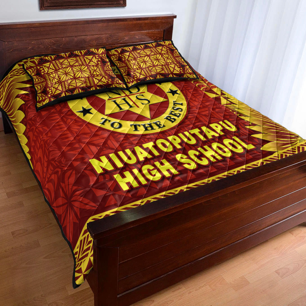 Tonga Niuatoputapu High School Quilt Bed Set Simplified Version LT8 Maroon - Polynesian Pride