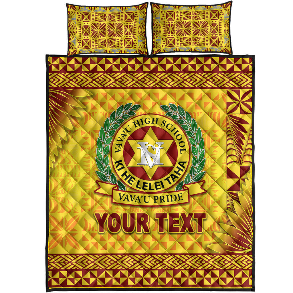 (Custom Personalised) Tonga Vava'u High School Quilt Bed Set Simplified Version - Gold LT8 - Polynesian Pride