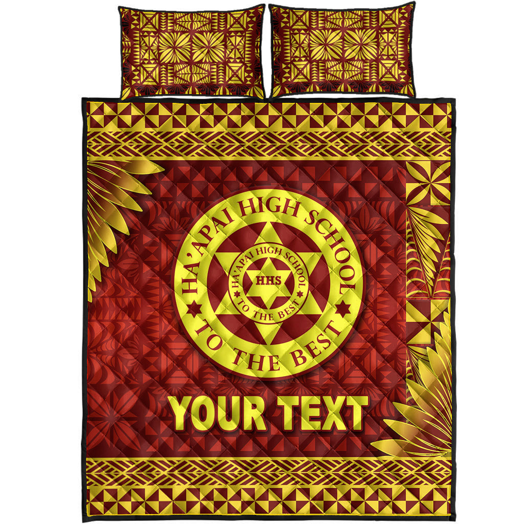 (Custom Personalised) Tonga Ha'apai High School Quilt Bed Set Simplified Version LT8 - Polynesian Pride