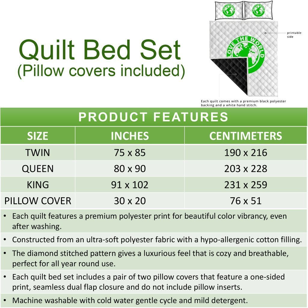 Papua New Guinea Quilt Bed Set - Blue Turtle Tribal - Polynesian Pride