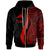 Tokelau Zip up Hoodie Red Tentacle Tribal Pattern Unisex Red - Polynesian Pride