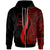 Cook Islands Zip up Hoodie Red Tentacle Tribal Pattern Unisex Red - Polynesian Pride