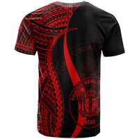 Niue Custom T Shirt Red Micronesian Tentacle Tribal Pattern - Polynesian Pride