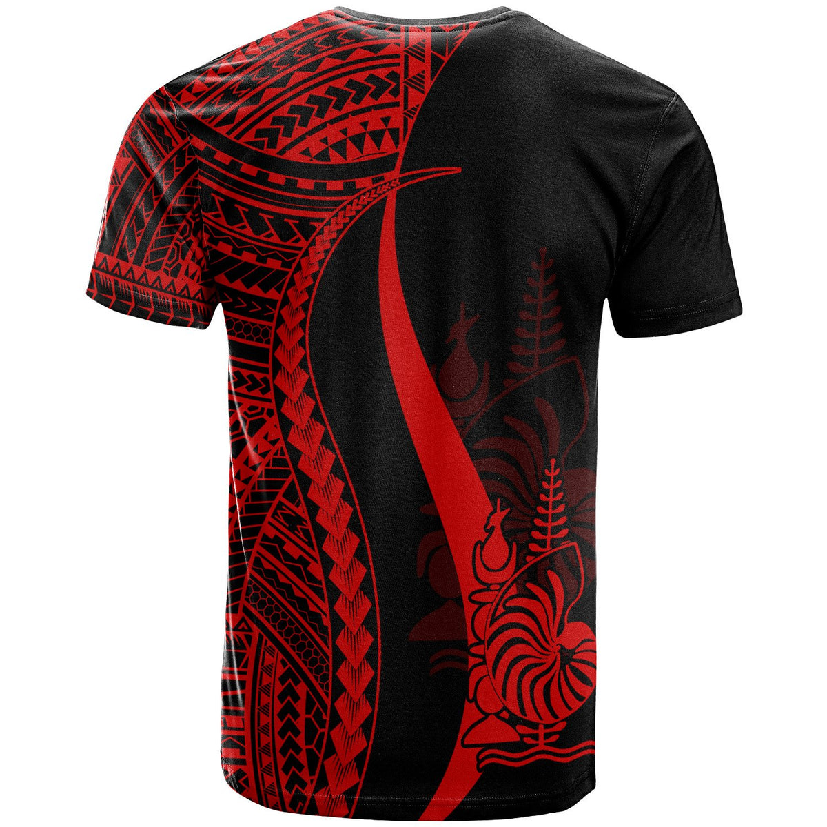 New Caledonia T Shirt Red Polynesian Tentacle Tribal Pattern - Polynesian Pride