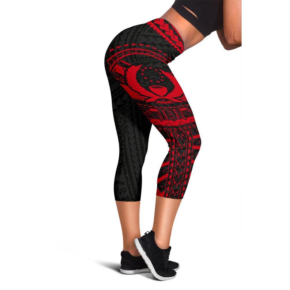 Pohnpei Rising Capris (Red) A6 Women Red - Polynesian Pride