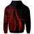 Cook Islands Custom Zip up Hoodie Red Tentacle Tribal Pattern - Polynesian Pride