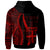 Fiji Custom Zip up Hoodie Red Tentacle Tribal Pattern - Polynesian Pride