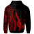 Pohnpei Custom Zip up Hoodie Red Tentacle Tribal Pattern - Polynesian Pride