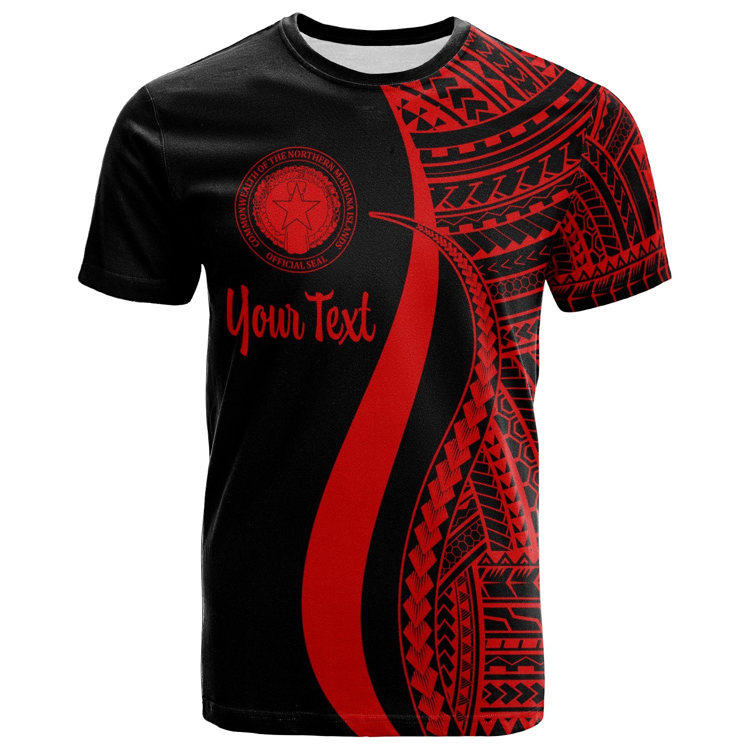 Northern Mariana Islands Custom T Shirt Red Polynesian Tentacle Tribal Pattern Unisex Red - Polynesian Pride