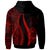 Guam Custom Zip up Hoodie Red Tentacle Tribal Pattern - Polynesian Pride