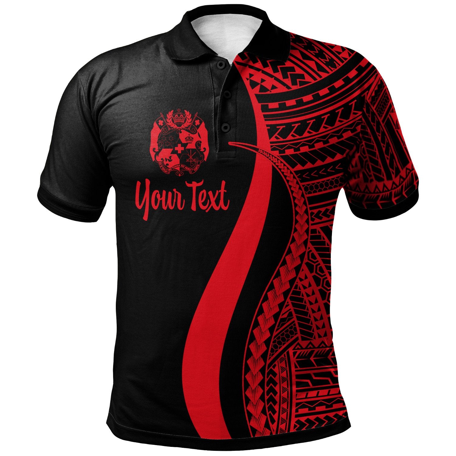 Tonga Custom Polo Shirt Red Polynesian Tentacle Tribal Pattern Unisex Red - Polynesian Pride