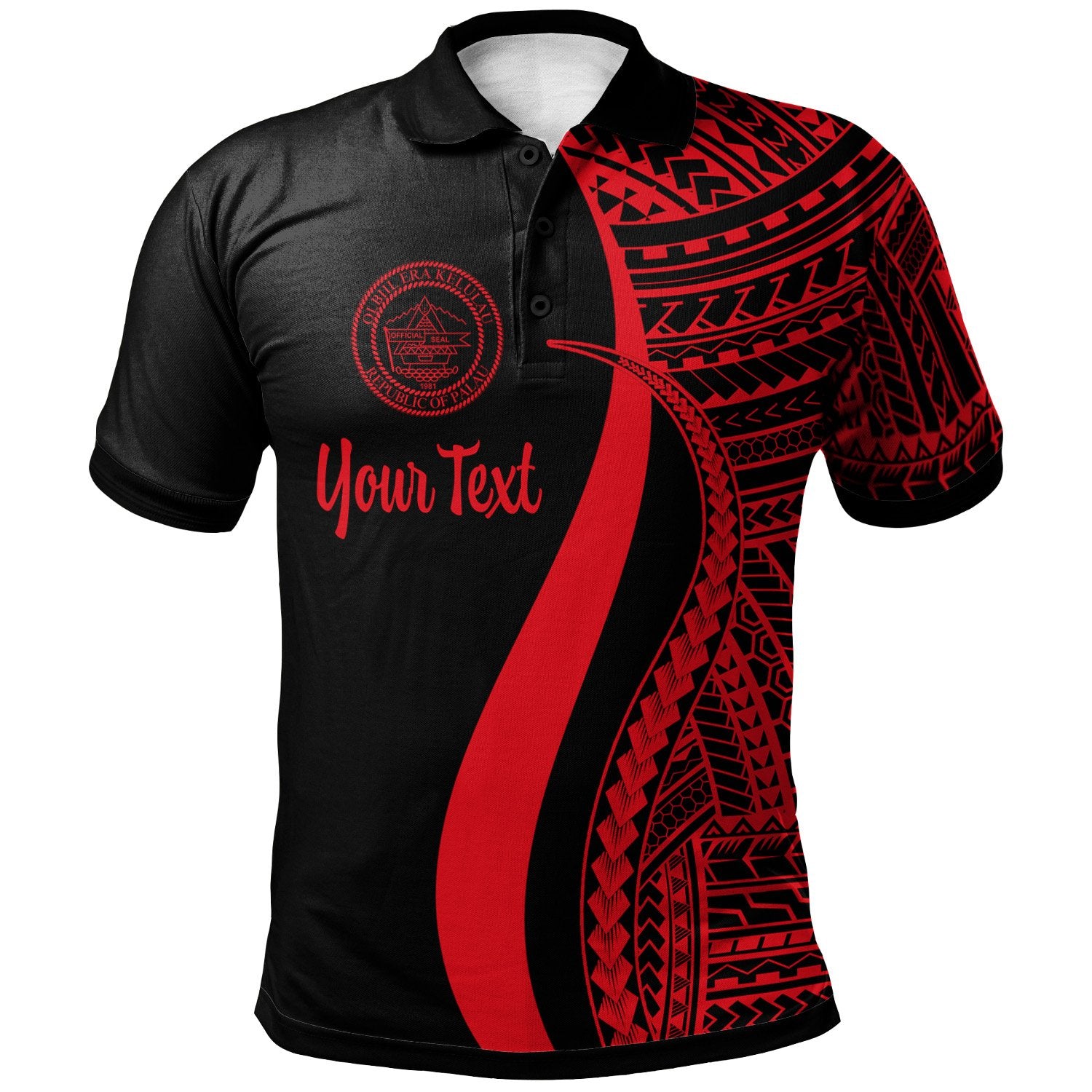 Palau Custom Polo Shirt Red Polynesian Tentacle Tribal Pattern Unisex Red - Polynesian Pride