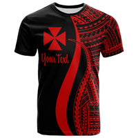 Wallis and Futuna Custom T Shirt Red Micronesian Tentacle Tribal Pattern Unisex Red - Polynesian Pride