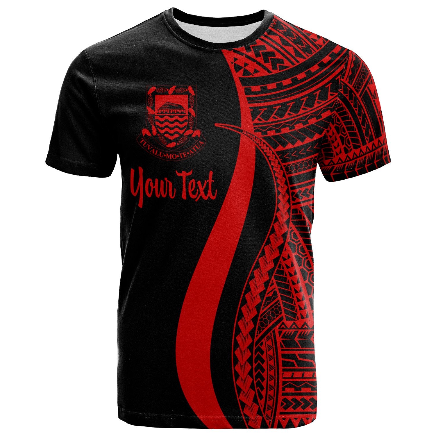 Tuvalu Custom T Shirt Red Micronesian Tentacle Tribal Pattern Unisex Red - Polynesian Pride