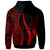 Yap Custom Zip up Hoodie Red Tentacle Tribal Pattern - Polynesian Pride