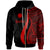 Nauru Custom Zip up Hoodie Red Tentacle Tribal Pattern Unisex Red - Polynesian Pride